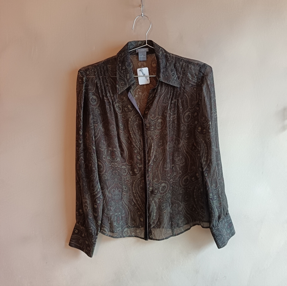 100% Silk Ann Taylor Paisley blouse